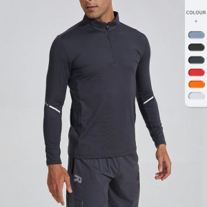 Mens Quick Dry Fitness Clothing Long Sleeve Tight Fit High Elasticity Golf Shirt Outdoor Running Sportswear Spring 2025