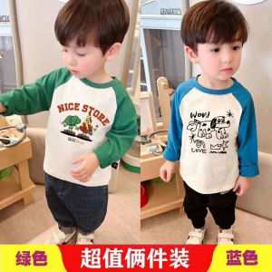 Pure Cotton Long Sleeves Baby T-shirt Anime Spring & Fall Bottoming Shirt 2024 New Arrival K-style Boy Small and Medium Childrens Tops T Rainbow