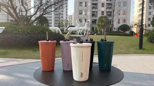 TYESO | Tyeso 600ml Thermos Water Bottle Stainless Steel Coffee Mug With Sraw Keep Cold And Hot Vacuum Flask Travel Car Thermal Cup