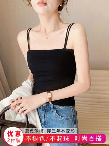 Áo Vest Dây Modal Màu Đen Cho Nữ Mùa Hè 2025 Áo Ngắn Ôm Vừa Vặn Áo Lót Bên Trong Áo Khoác Ngoài Áo Ngắn Hở Lưng