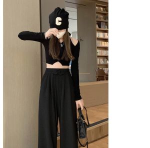 Purple High Waist Draped Thin Wide Leg Pants Women Summer Casual Trousers Loose Straight Small Size Street Style Cotton Blend