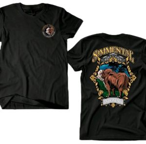 Tshirt Kaos Hitam Gamabar Sapi SIMMENTAL INDONESIA-DTF SAPI OREN kaos Kata kata Tshirt hitam lengan pendek pria wanita