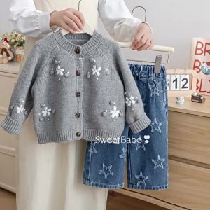 Quần Áo Len Thiết Kế Hoa Mới Cho Bé Gái