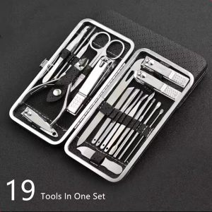 19 pcs set Manicure Set Nail Clippers set premium carbon steel for personal manicure