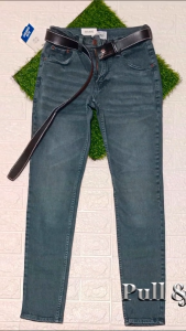 Celana Soft Jeans Panjang Pria Slimfit Skinny Pensil Bahan Streetch Melar Pull & Bear Warna Abu Bayar Ditempat