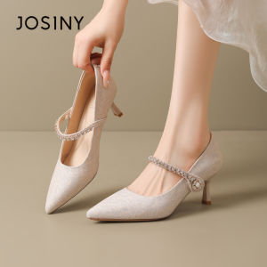 Josiny | Elegant Comfortable Heels Tapered Toe Fine Heel French Style Party Shoes