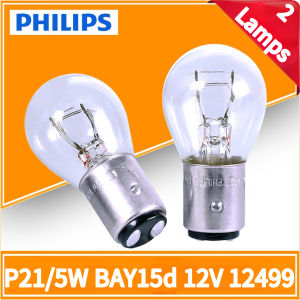 Philips | Philips 12V BAY15D 1157 P21/5W Natural White Glass Double Filament Warm White Car DRL Stop Brake Lights Halogen Bulb