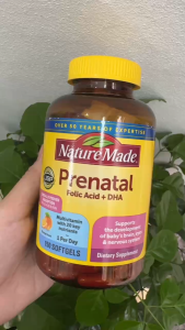 Vitamin tổng hợp bầu Mỹ (150v) bổ sung dinh dưỡng DHA cho mẹ bầu và sau sinh Nature Made Prenatal Multi + DHA USA