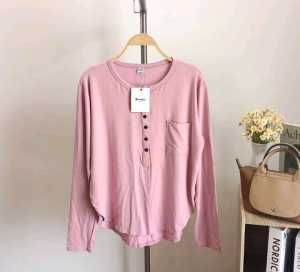 Kaos OVAL model kancing / kaos atasan wanita / zickostore16