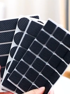 24pcs Adhesive Rubber Furniture Pads - Non-Slip DIY Floor Protectors Durable Black Rubber Feet Pads with Strong Adhesive Backing Scratch Prevention & Noise Reduction Stool Cushion Protectors | Circular Furniture Pads | Scratchresistant Padding