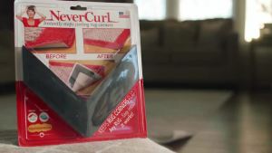 NeverCurl Best V Shape Design Rug Corner Gripper to Instantly Stops Corner Curling - Safe for Wood Floors - For Indoor & Outdoor Rugs - Car / Rug Tape - Not An Anti-Slip Pad - Rug Grip