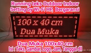 Dua muka runningTeks 100 x 40 cm outdoor indoor setting by Wi-Fi HP Android