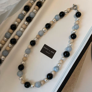 CAFFTI | Blue Aquamarine Pearl Resort Luxury Minimalist Neck Necklace