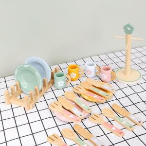 LIWAN | Educational Wooden Kitchen Playset with Fruits Cutting and Tea Set