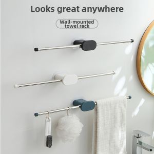 Non-Drill Plastic Single-Rod Towel Rack