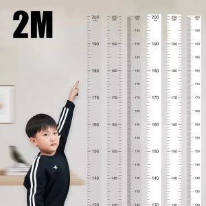 2M Childrens Height Measurement Stickers Height Measuring Tape Wall Stickers Removable Waterproof Transparent Height Stickers