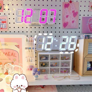 Creative 3D Mantel Clock with Digital  Display  &  Night  Light Fluorescent  Soft Ambient Glow Flicker-Free Desk Decor Gift