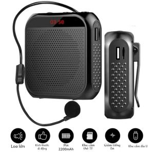 Loa Micro Đeo Đầu Có Thể Đeo Được Với Bộ Ghi Âm Tai Nghe Có Dây Mini Bộ Khuếch Đại Giọng Nói Bộ Âm Thanh Có Pin - Khuếch Đại Giọng Nói