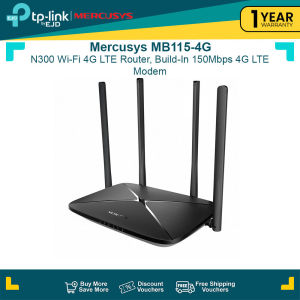 Mercusys MB115-4G N300 Wi-Fi 4G LTE Router Build-In 150Mbps 4G LTE Modem | TP-Link by EJD