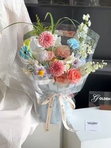 (20PCS) TRANSPARENT LOVE Waterproof Flower Wrapping Paper Bouquet Gift Florist Birthday Kertas Pembalut Bunga Hadiah