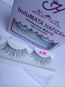 HAFIZAH Bulu Mata Natural kode Hf-110L Super Long Isi Lusinan 12 Pasang GRATIS Tutup Mika Model Artisan