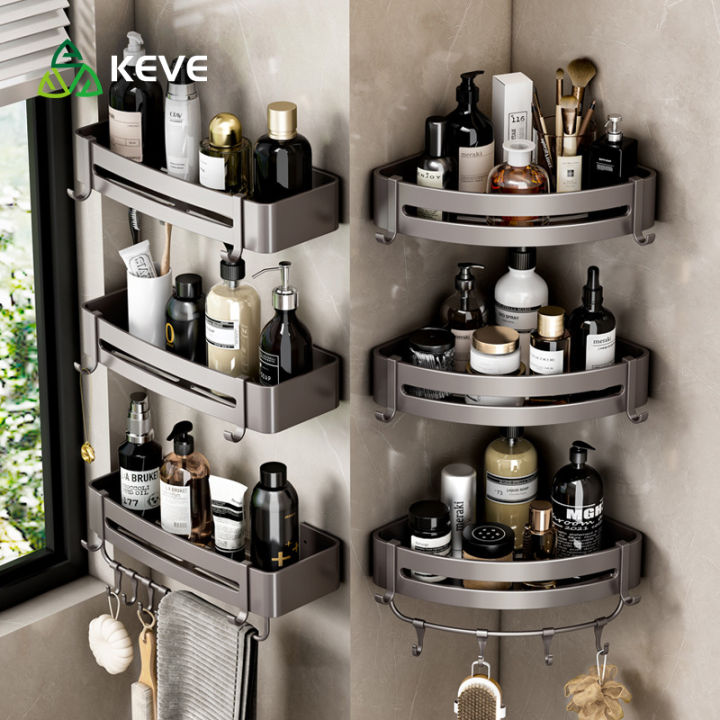 KEVE High Quality Bathroom Rack Bathroom Organizer Storage Shelf Rack ...
