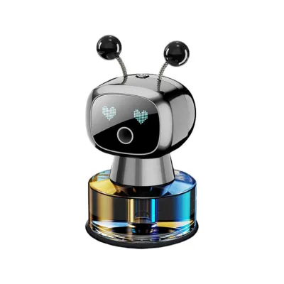 Smart Car Air FreshenersCute Robot Car Aromatherapy-4 Gear AdjustmentBuilt-in Battery & Wireless & PortableVibration Sensing/On-Off/Car Perfume Home Fragrance Best Gift/Pewangi Kereta机器人车载香薰香水空气净化器