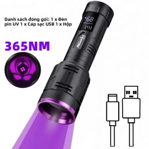 Alonefire | Đèn Pin UV 20W 365nm Có Màn Hình LCD Sạc Lại Được Dùng Để Phát Hiện Vết Bẩn Thú Cưng Ngọc Đá Quý Quặng Tiền Kiểm Tra Bọ Cạp