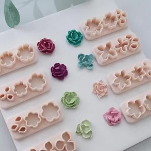 3D Flower Petal Plastic Molds High-Precision Blade DIY Clay Cutters for Polymer Soft Wax Resin Crafts Jewelry Handmade Making