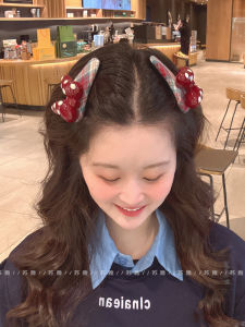 Cute Red Polka Dot Butterfly Knot Hair Clip Fabric BB Clip No Damage Hair Accessories Bangs Clip Party Commute Daily Use