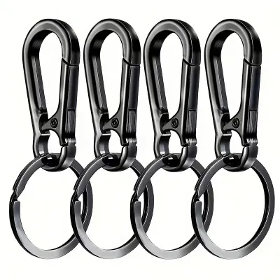 4Pcs Carabiner Clip Keychain Metal Carabiner Shape Key Ring Keyring Key Holder Clips Hook Holder Organizer for Car Keys Finder