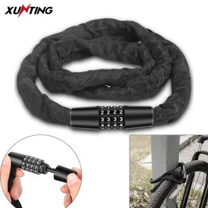 Xunting Bike Lock 4 Digit Combination Heavy High Duty Anti Theft Bike Chain Lock for Secure MTB Rides Easy to Use