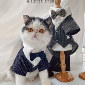 Cat Clothes Handsome Male Cat British Shorthair Business Suit Tailored Suit Autumn Thin Cute Teddy Pet Dog Wedding Dress
