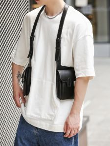 กระเป๋าเสื้อกั๊กยุทธวิธีแบบทันสมัย ​​กระเป๋าใส่โทรศัพท์มือถือแบบหนัง PU สำหรับผู้ชาย กระเป๋าคาดหน้าอกแบบลำลองสำหรับฤดูร้อน