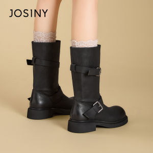 Josiny | New Winter Chunky Ankle Boots Mid Calf