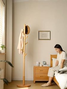 [✅SG Ready Stock] 100% solid wood Wooden Clothes Hanger Rack Nordic Style Clothes Hanger Hook Bedroom Coat Stand Rack - Lazada