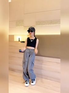 Cargo Pants for Kids Girls Jogging Pants for Kids Girls Fashion Korean Summer Overalls Suitable for 7-13yrs