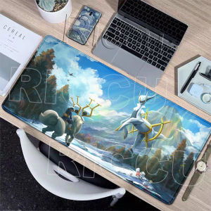 Potdemiel | Pokemon Arceus Mouse Pads PC Computer Keyboard Protection Desk Mats Extended Office Accessories Stitched Edge Rubber Nonslip Rug