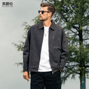 Enjeolon | Áo Khoác Cotton Cổ Trụ Phong Cách Cổ Điển