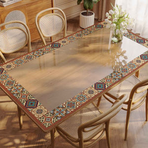 Transparent Glass-like Waterproof and Oil-Resistant Heat-Resistant Easy-Clean Tablecloth