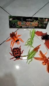 Kemasan Kantong | Mainan Anak Hewan Serangga Isi 6 Pcs 11222 | Mainan Edukasi Binatang Karet Ukuran Sedang Satu Set Mainan Terbaru Murah Terbuat Dari Bahan Berkualitas Mainan Miniatur Hewan Serangga Karet Insect World