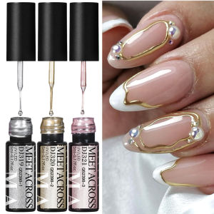 2/3pcs Metallic Liner Nail Gel Set Golden Silver Mirror Effect Nail Art Supplies Painting Varnish for Manicure DIY Design