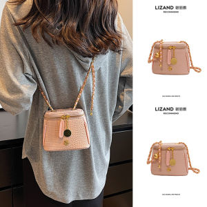 Pink Mini Bucket Bag Womens Crossbody Box Bag Soft PU Leather Zipper Closure Korean Style Casual Handbag Single Shoulder Bag