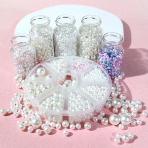 Bicolor DIY Handmade Cream Glue Phone Case Filling Mixed Pearl Beads Bottle No Hole Faux Pearls Decorative Accessories