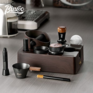 BINCOO ชุดฐานที่อัดกาแฟวอลนัทสำหรับเคาะฐานถังที่เก็บเครื่องชงกาแฟโครงจับกล้องมือถือผงแทมเปอร์ชุดผู้จัดจำหน่ายอุปกรณ์ชงกาแฟ51/58มม.