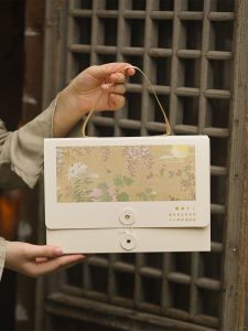 High-End Ancient Style Mooncake Gift Box 6 Pieces 50 Grams Each Ice Skin Flowing Heart Yolk Pastry Box Baking DIY Kitchen Tools