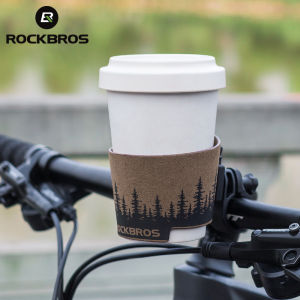 ROCKBROS Bottle Cage Fashionable Bike Handlebar Coffee Cup Holder Electric Bike Leather Bottle Mount Convenient Motorcycle Bottle Bike Accessories