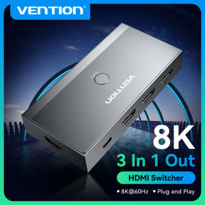 Vention | Vention 8K HDMI 2.1 Switcher 8K 60Hz 4K 120Hz HDMI Switch for XBOX 360 TV PS5 4 3 Set-Top Boxes Blu-Ray 3 in 1 out HDMI 2.1