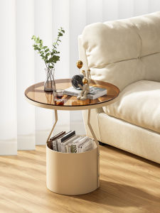 Modern Minimalist Iron Art Tea Table Home Living Room Sofa Side Table Balcony Small Tea Desk Bedside Cabinet Rock Board Table