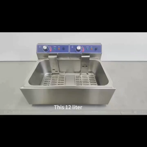Deep Electric Fryer 12L Capacity Stainless Steel Frying Machine Two Basket